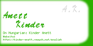 anett kinder business card